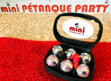 Load image into Gallery viewer, Mini Boules 3 Carreaux Noir 3 Striées Rouge
